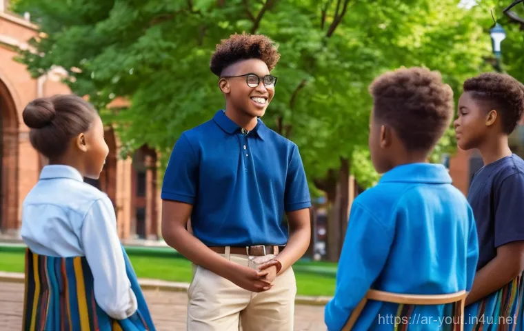 청소년지도사와 청소년 심리학 연관성 - **A scene depicting teenagers navigating the complexities of the digital age, with a supportive male...