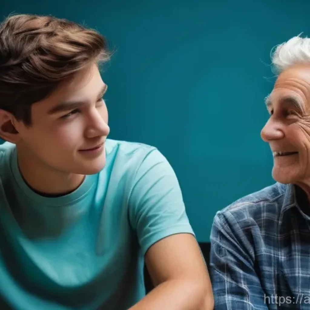 청소년지도사와 청소년 진로 박람회 운영 - **Prompt:** A heartwarming scene of a young person, aged around 16-18, sitting comfortably with a ki...