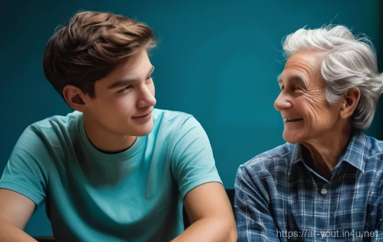 청소년지도사와 청소년 진로 박람회 운영 - **Prompt:** A heartwarming scene of a young person, aged around 16-18, sitting comfortably with a ki...