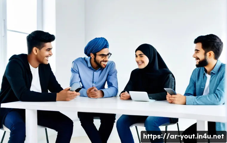 청소년지도사 필기시험에서 자주 출제되는 주제 - **Prompt 1: Digital Mentorship for Youth**
    "A diverse group of five teenagers, both boys and gir...