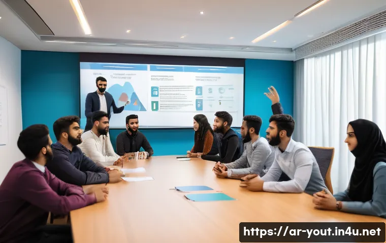 청소년지도사 자격증과 연관된 대학원 과정 - A professional youth mentor leading a dynamic workshop in a modern conference room, engaging a diver...