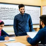청소년지도사 실무 과정에서의 문제 해결 - A diverse group of young Arabic-speaking trainees and a male youth mentor engaged in an interactive ...
